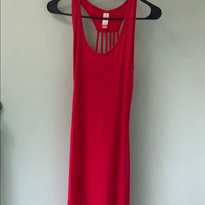 Red maxi dress